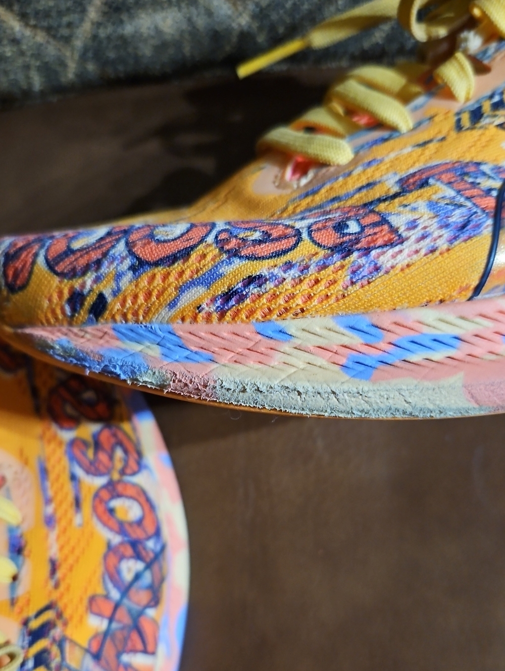 Asics Noosa Tri 14 Tropical Orange Pop Lace Up Sneakers Running Shoes Palm Tree - Picture 7 of 8
